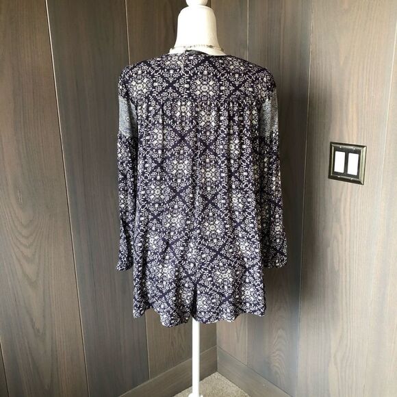Zara Blue Patterned Long Sleeve Romper Small - Picture 4 of 6